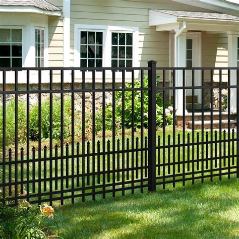 metal fence house|residential metal fence.